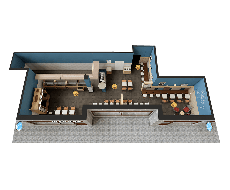 Virtuell design av butikslokal